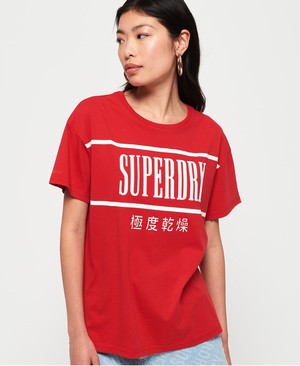 Superdry Super 90s Portland Női Pólók Piros | FKSWH6891